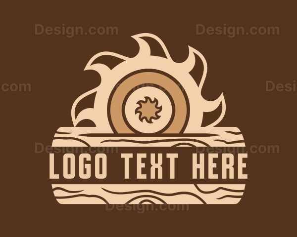 Rustic Saw Blade Woodworking Logo