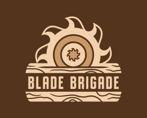 Rustic Saw Blade Woodworking  logo design