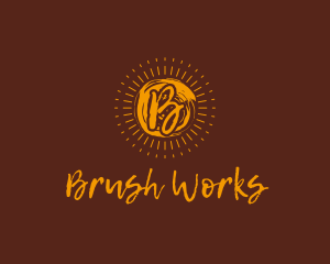 Sun Brush Paint logo design