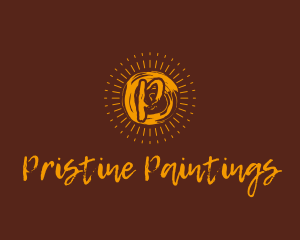 Sun Brush Paint logo design