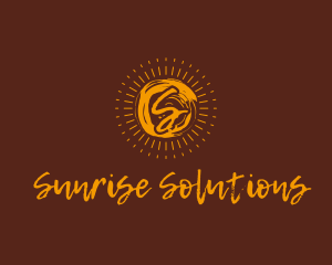 Sun Brush Paint logo design