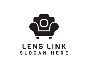 Camera Lens Armchair logo design