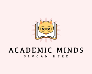 Scholar Book Cat logo design