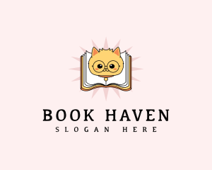 Scholar Book Cat logo design