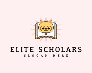 Scholar Book Cat logo design