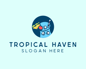 Tropical Party Drink logo design