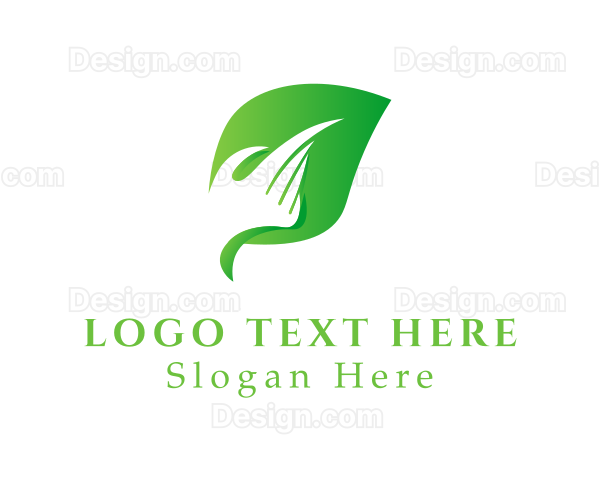 Hand Leaf Fingers Logo