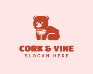 Bear Cocktail Alcohol logo design