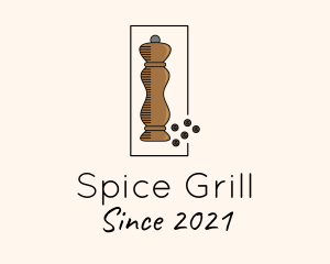 Pepper Mill Grinder logo design