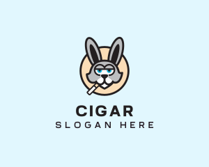 Smoking Cigarette Rabbit logo design