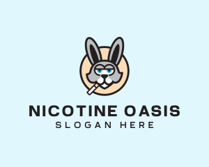 Smoking Cigarette Rabbit logo design