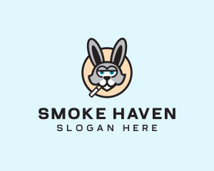 Smoking Cigarette Rabbit logo design
