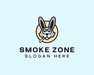 Smoking Cigarette Rabbit logo design