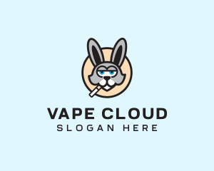 Smoking Cigarette Rabbit logo design