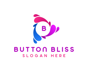 Multicolor Play Button logo design