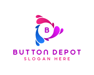 Multicolor Play Button logo
