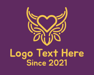 Golden Ox Heart logo design