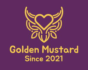 Golden Ox Heart logo design