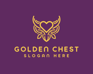 Golden Ox Heart logo design