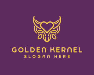 Golden Ox Heart logo design