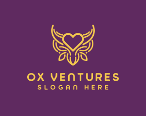 Golden Ox Heart logo design