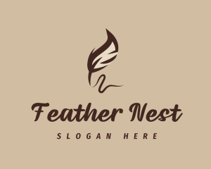 Writer Feather Quill logo design