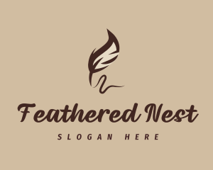 Writer Feather Quill logo design