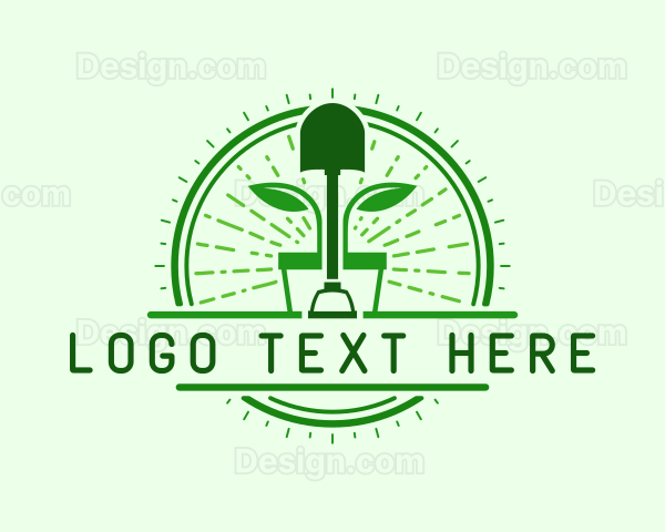 Plant Shovel Gardening Logo