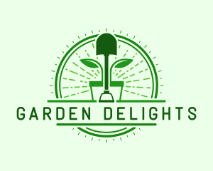 Plant Shovel Gardening logo design