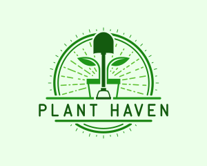 Plant Shovel Gardening logo design