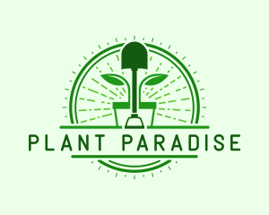 Plant Shovel Gardening logo design