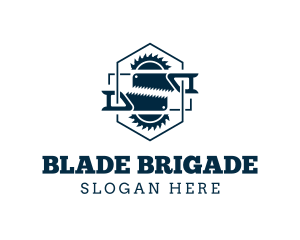 Saw Blade Emblem logo design