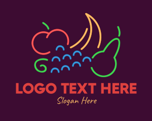 Fresh - Neon Fresh Fruits logo design