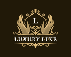 Luxury Hand Wellness Floral logo design