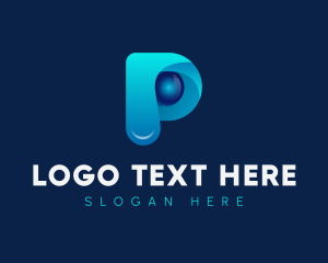 Letter P Gradient Cyber logo