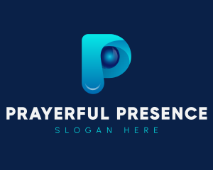 Letter P Gradient Cyber logo design