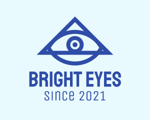 Blue Triangular Eye logo design