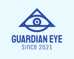 Blue Triangular Eye logo design