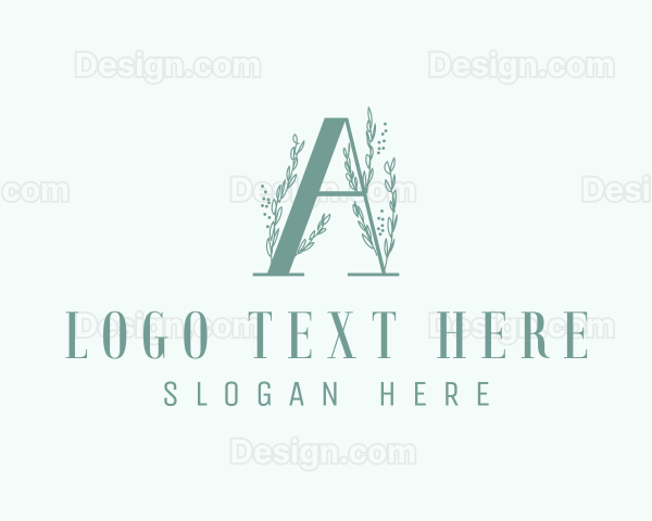 Flower Gardening Letter A Logo