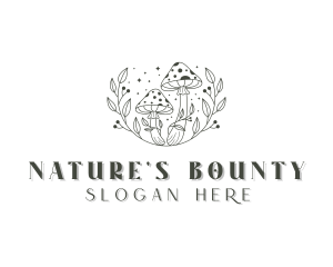 Nature Organic Mushroom logo design