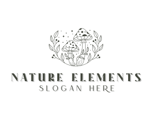 Nature Organic Mushroom logo design