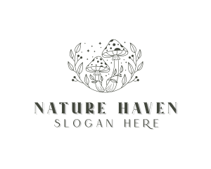 Nature Organic Mushroom logo design