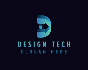 Startup Tech Letter D logo design