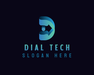 Startup Tech Letter D logo design