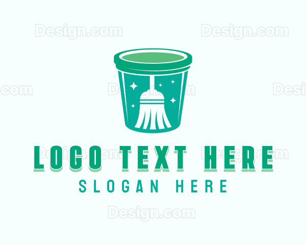 Broom Trash Can Logo