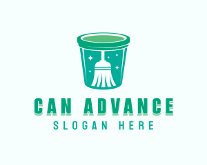 Broom Trash Can logo