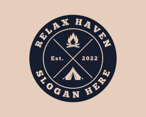 Hipster Camping Adventure Logo