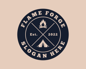 Hipster Camping Adventure logo design