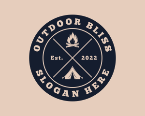 Hipster Camping Adventure logo design