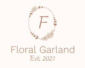 Wedding Floral Wreath logo design